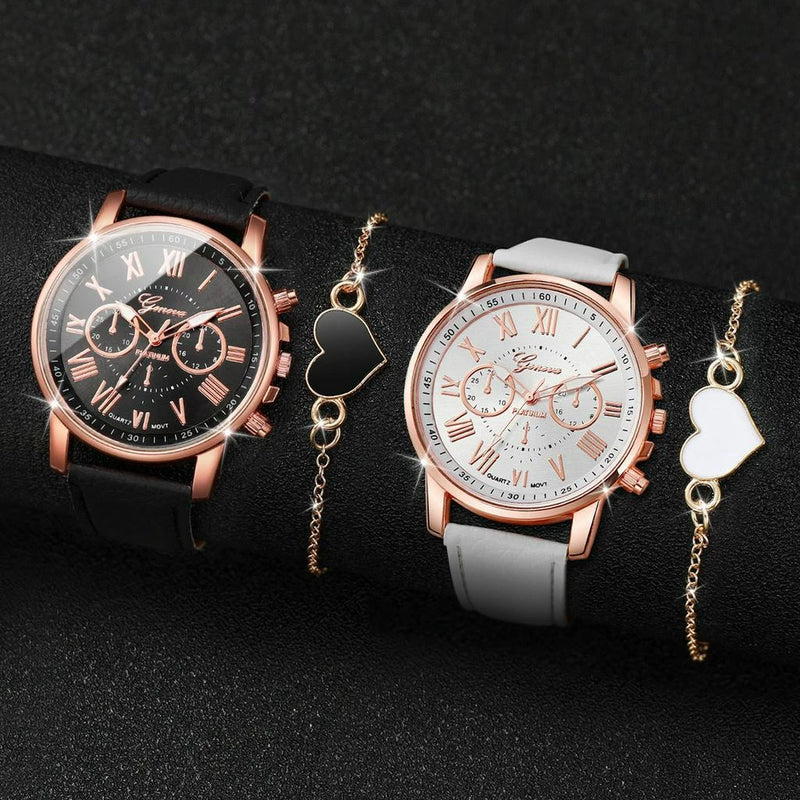 Conjunto de Jóias de Relógio de Quartzo Ladies Belt Geneva